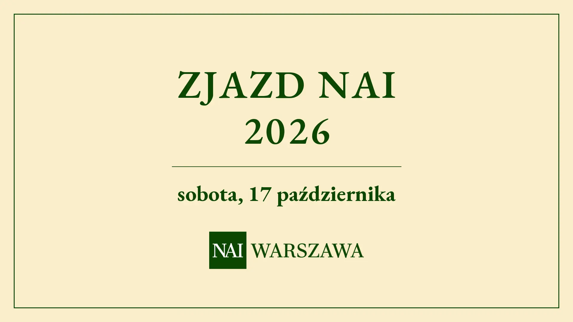 Zjazd NAI 2026 — sobota 17 października